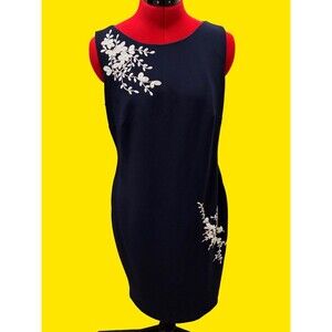 Karl Lagerfeld Navy Beaded Dress Size 8